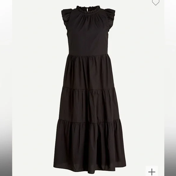 NWT  J.Crew Tiered Ruffle-Sleeve Cotton Dress